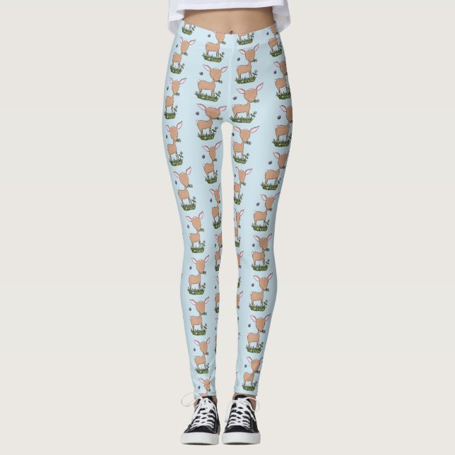 Leggings Ilustracion de personalizado de venado lindo y fel (Anverso)