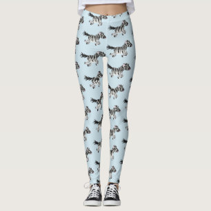 Leggings Ilustracion de personalizado de zebra graciosa