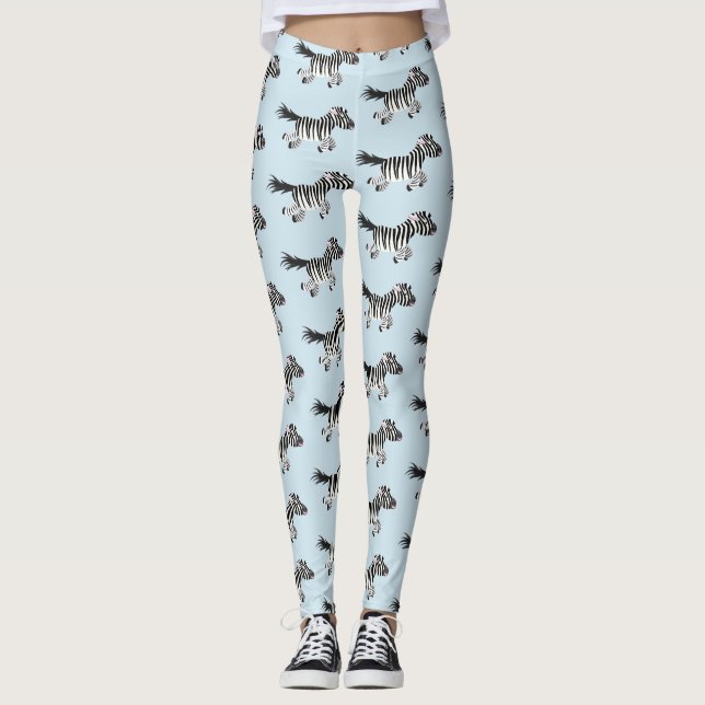 Leggings Ilustracion de personalizado de zebra graciosa (Anverso)