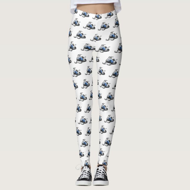 Leggings Ilustracion de personalizado para motos de nieve (Anverso)