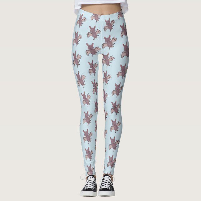 Leggings Ilustracion de personalizado volador de bate de be (Anverso)