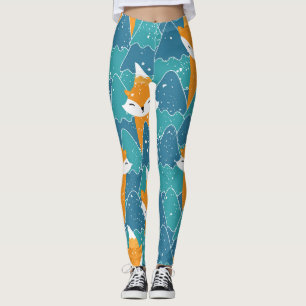 Leggings Ilustracion de zorros de época