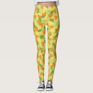 Leggings Ilustracion del chapoteo de la fruta cítrica
