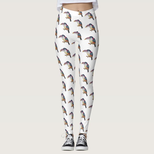 Leggings Ilustracion del personalizado de aves de Curl cres (Anverso)