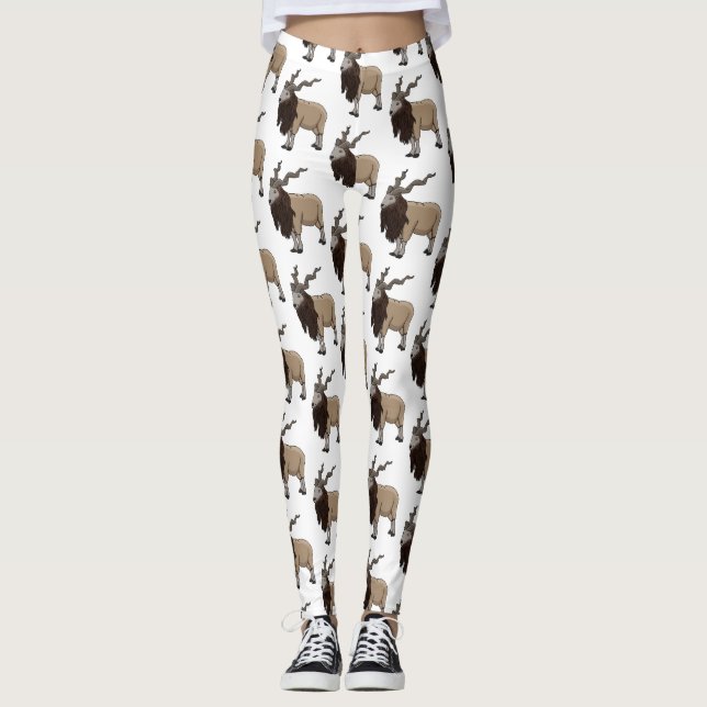 Leggings Ilustracion del personalizado de cabras Markhor (Anverso)