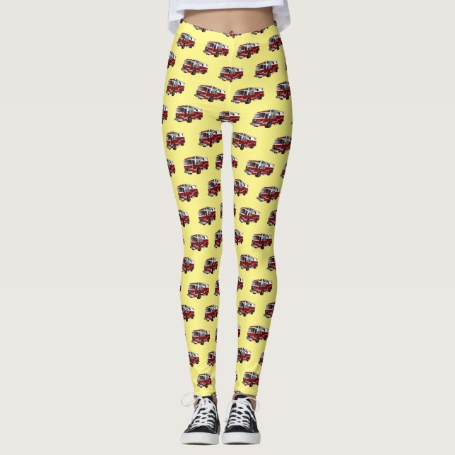 Leggings Ilustracion del personalizado del motor de fuego (Anverso)