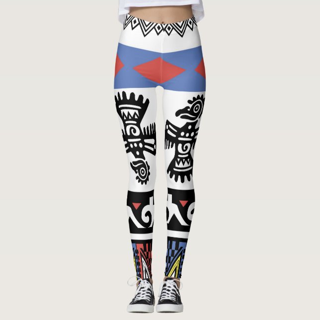 Leggings Ilustracion étnico nativo americano (Anverso)