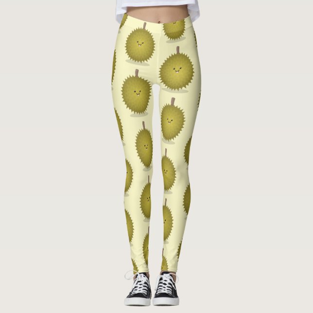 Leggings Ilustracion feliz personalizado duriano (Anverso)