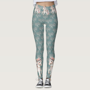 Leggings Ilustracion Floral Pastel Horse Fantasy