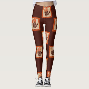 Leggings Ilustración juguetona de pavo de Acción de Gracias