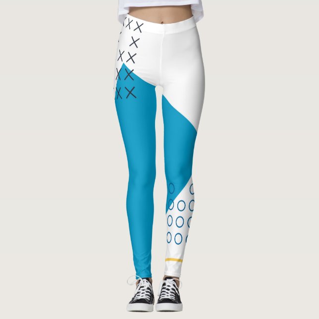 Leggings Ilustracion Memphis moderno, fresco y geométrico (Anverso)
