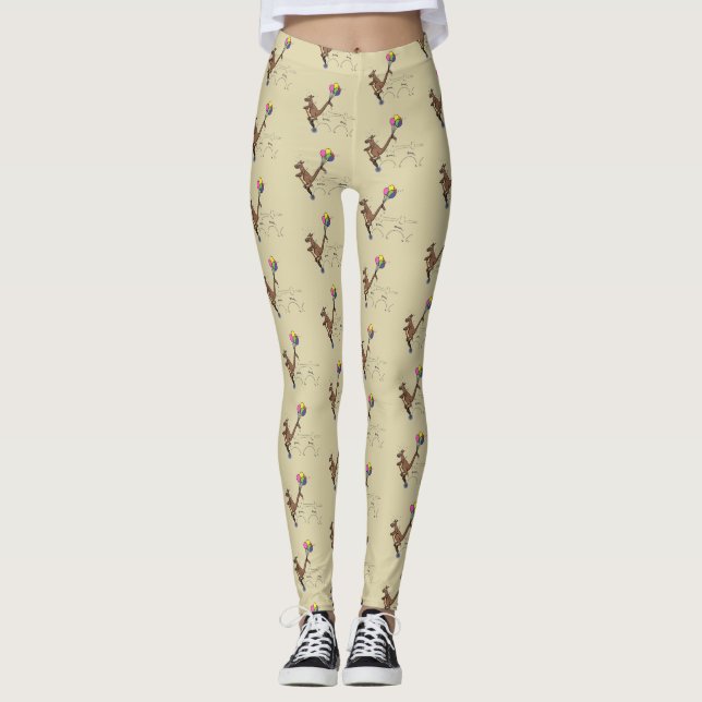 Leggings Ilustracion personalizado canguro del humor austra (Anverso)