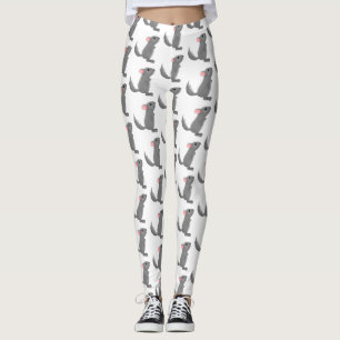 Leggings Ilustracion personalizado chinchilla gris suave