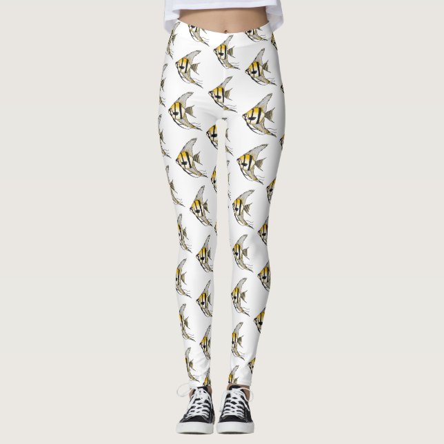 Leggings Ilustracion personalizado de angelotes a rayas (Anverso)