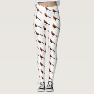 Leggings Ilustracion personalizado de aves de faisán dorado