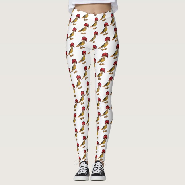 Leggings Ilustracion personalizado de aves Royal flycatcher (Anverso)