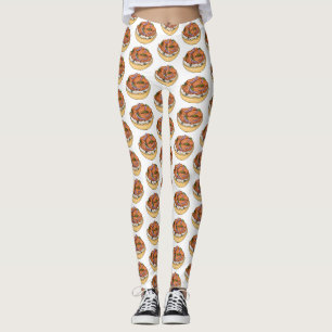 Leggings Ilustracion personalizado de bagel de Salmon