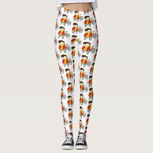 Leggings Ilustracion personalizado de bicitaxi (Anverso)