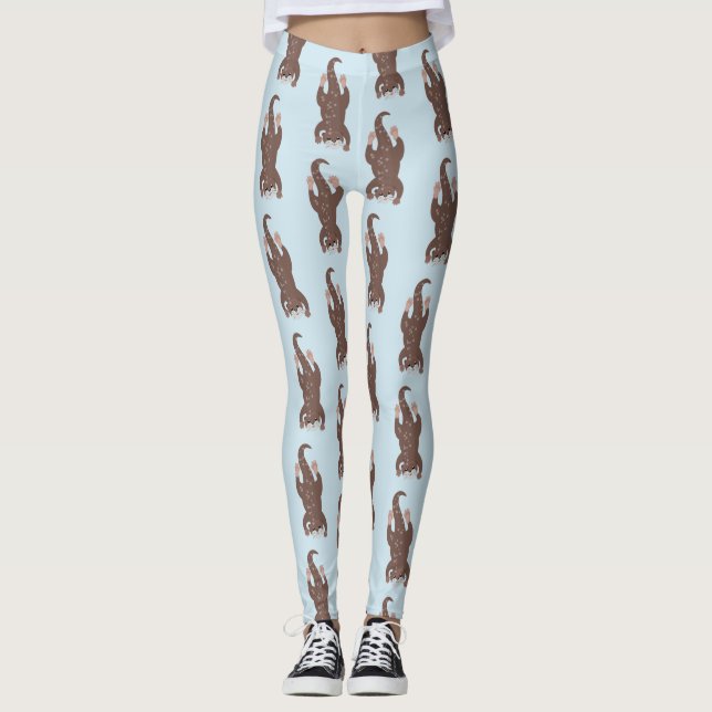 Leggings Ilustracion personalizado de buceo con nutria (Anverso)