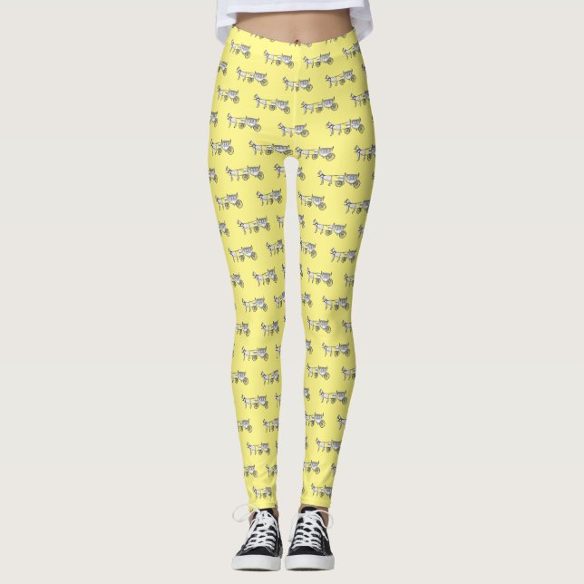 Leggings ilustracion personalizado de caballos y carruajes  (Anverso)