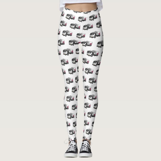 Leggings Ilustracion personalizado de camión de basura (Anverso)