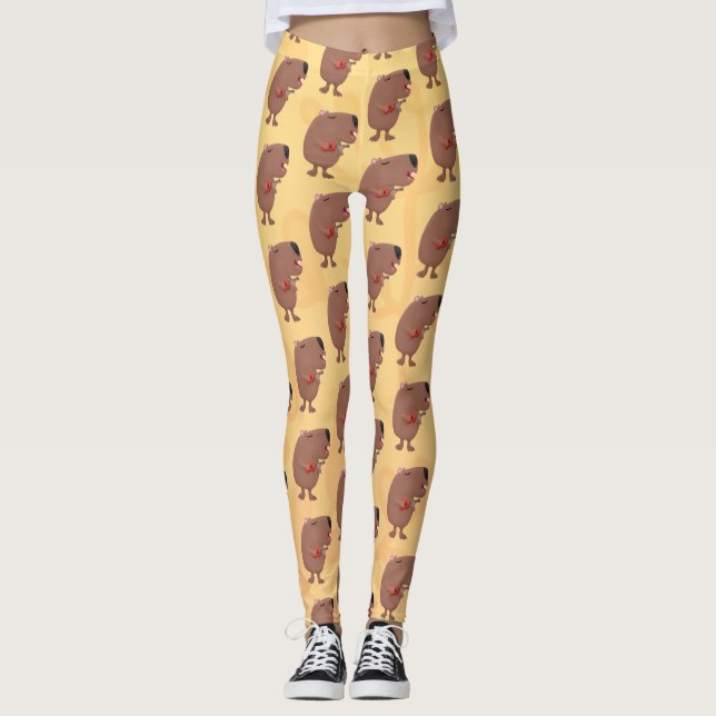 Leggings Ilustracion personalizado de capybara ukulele cant (Anverso)