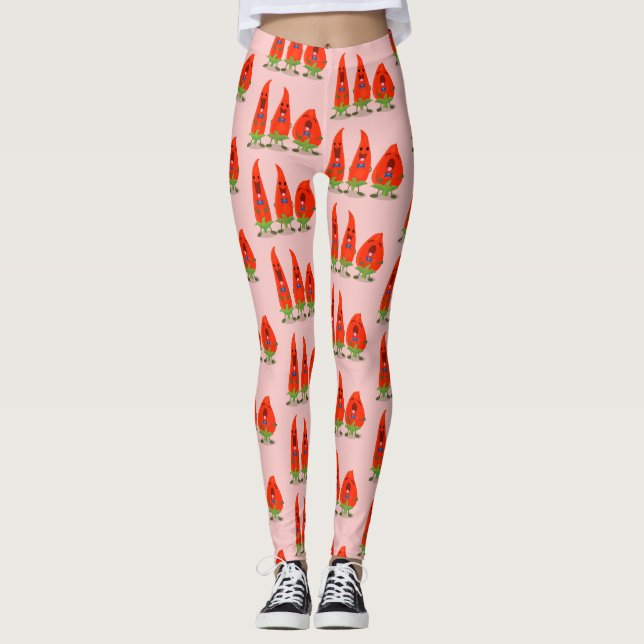 Leggings Ilustracion personalizado de chiles cantantes (Anverso)