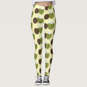Leggings Ilustracion personalizado de cocos kawaii alegres