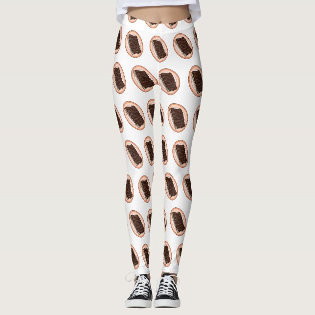 Leggings Ilustracion personalizado de costillas cortas (Anverso)