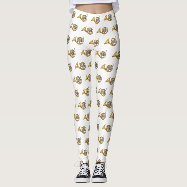 Leggings Ilustracion personalizado de cuerno francés (Anverso)