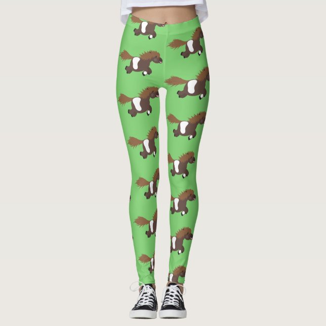 Leggings Ilustracion personalizado de Cute feliz Shetland p (Anverso)