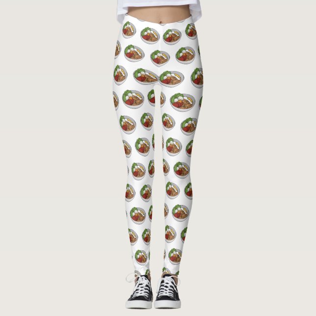 Leggings Ilustracion personalizado de fideos (Anverso)
