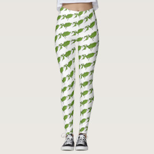 Leggings Ilustracion personalizado de insectos de hoja verd