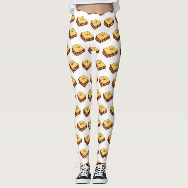 Leggings Ilustracion personalizado de Lasagna (Anverso)