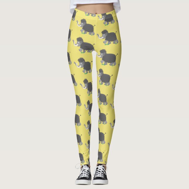 Leggings Ilustracion personalizado de mamut torpe (Anverso)