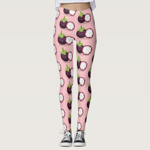 Leggings Ilustracion personalizado de mangostino morado