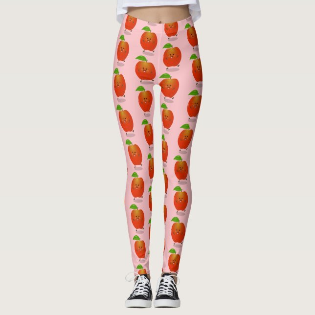 Leggings Ilustracion personalizado de manzana bailando a la (Anverso)