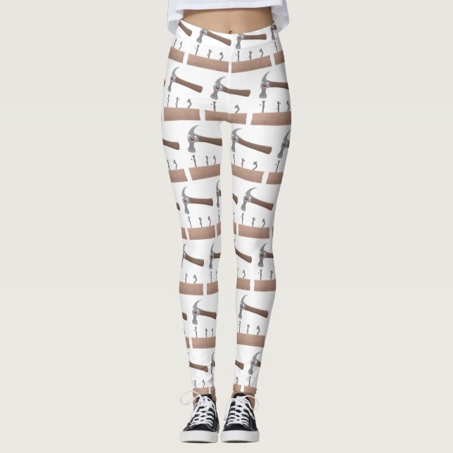 Leggings Ilustracion personalizado de martillo y clavos lin (Anverso)
