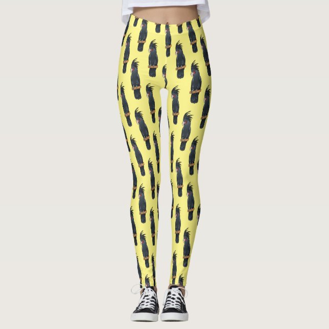 Leggings Ilustracion personalizado de pájaro de la cacatúa  (Anverso)