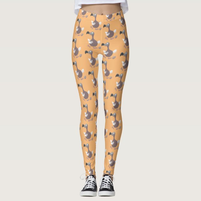 Leggings Ilustracion personalizado de pájaro dodo gracioso (Anverso)