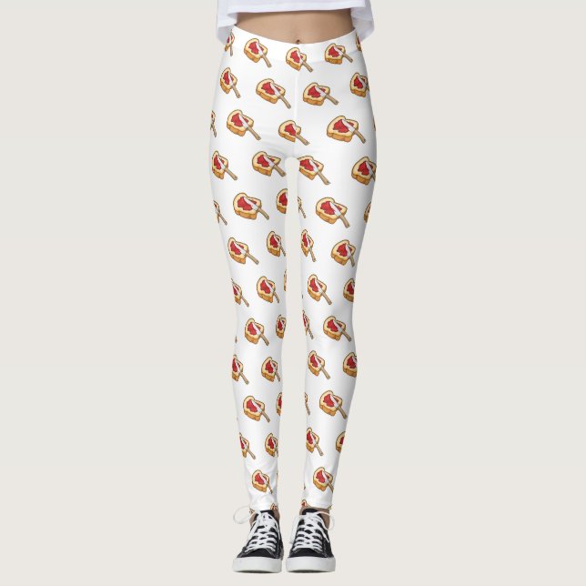 Leggings Ilustracion personalizado de pan y mermelada (Anverso)