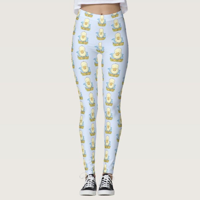 Leggings Ilustracion personalizado de pato amarillo (Anverso)