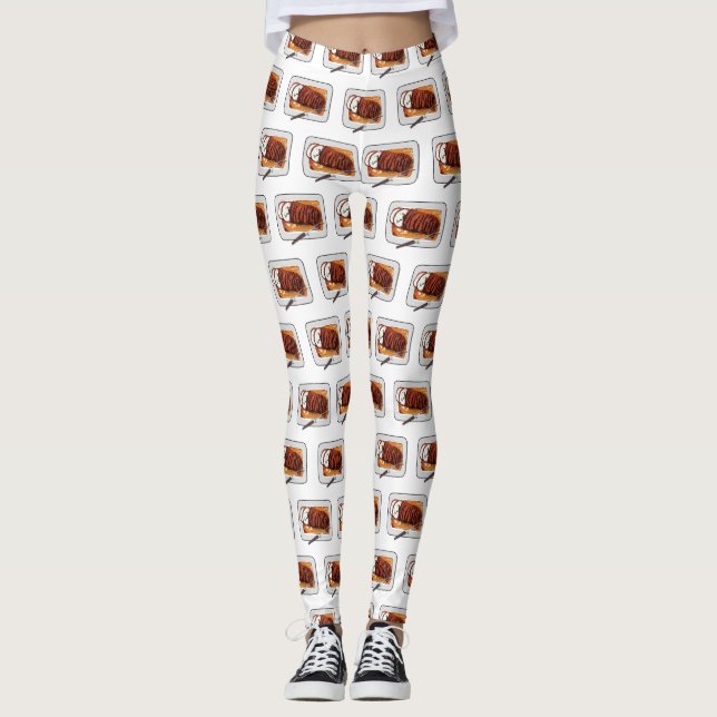 Leggings Ilustracion personalizado de pavo asado (Anverso)