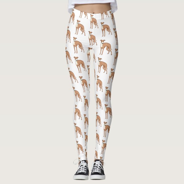 Leggings Ilustracion personalizado de perro de Greyhound (Anverso)