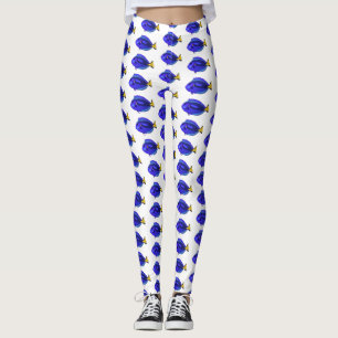 Leggings Ilustracion personalizado de pescado tang azul