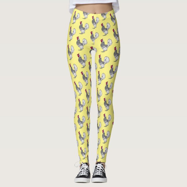 Leggings Ilustracion personalizado de pollo de Sebright (Anverso)
