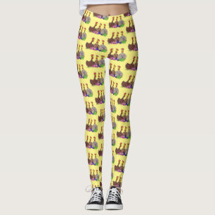 Leggings Ilustracion personalizado de pollos de punto diver