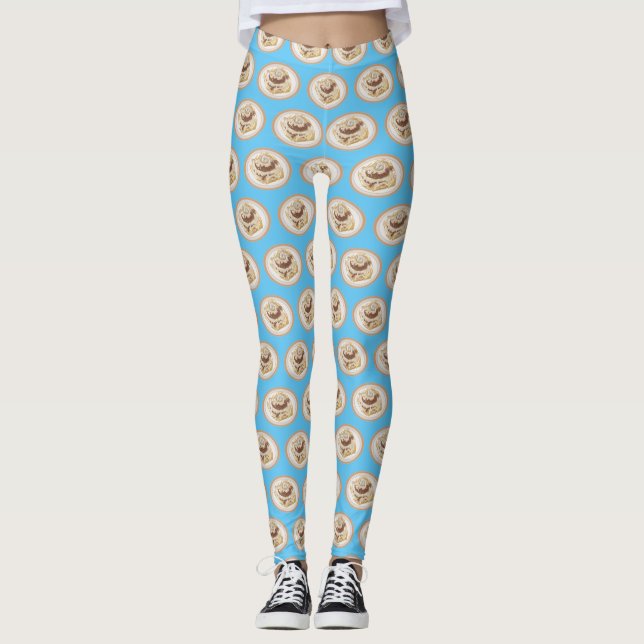 Leggings Ilustracion personalizado de rollo de canela (Anverso)