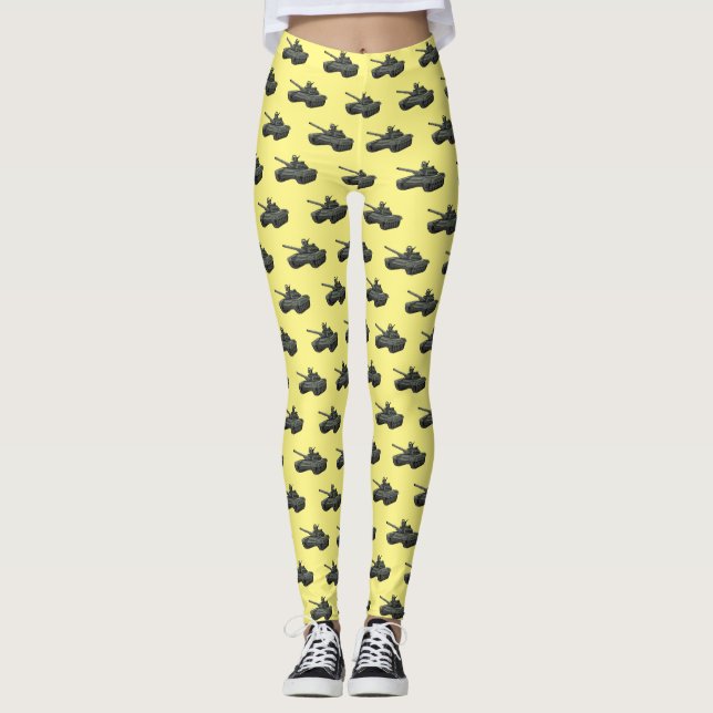 Leggings Ilustracion personalizado de tanques (Anverso)