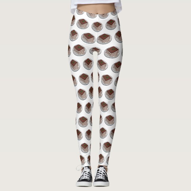 Leggings Ilustracion personalizado de tarta de Tiramisu (Anverso)